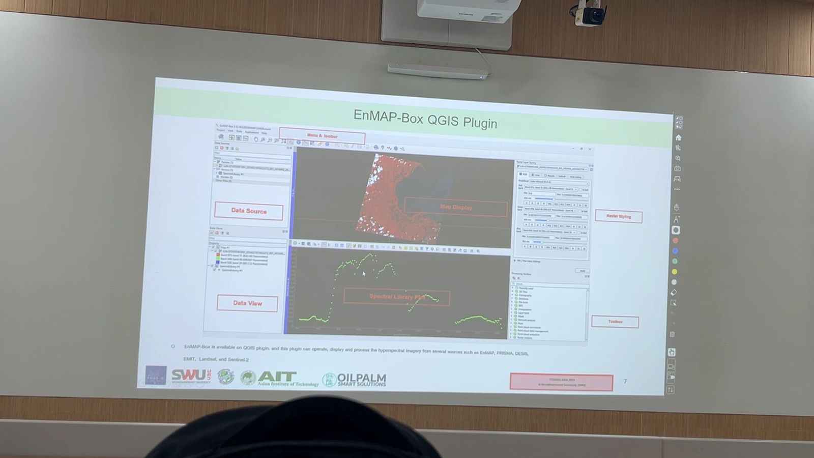 The screen layout of the EnMAP-Box plugin, as introduced in the presentation