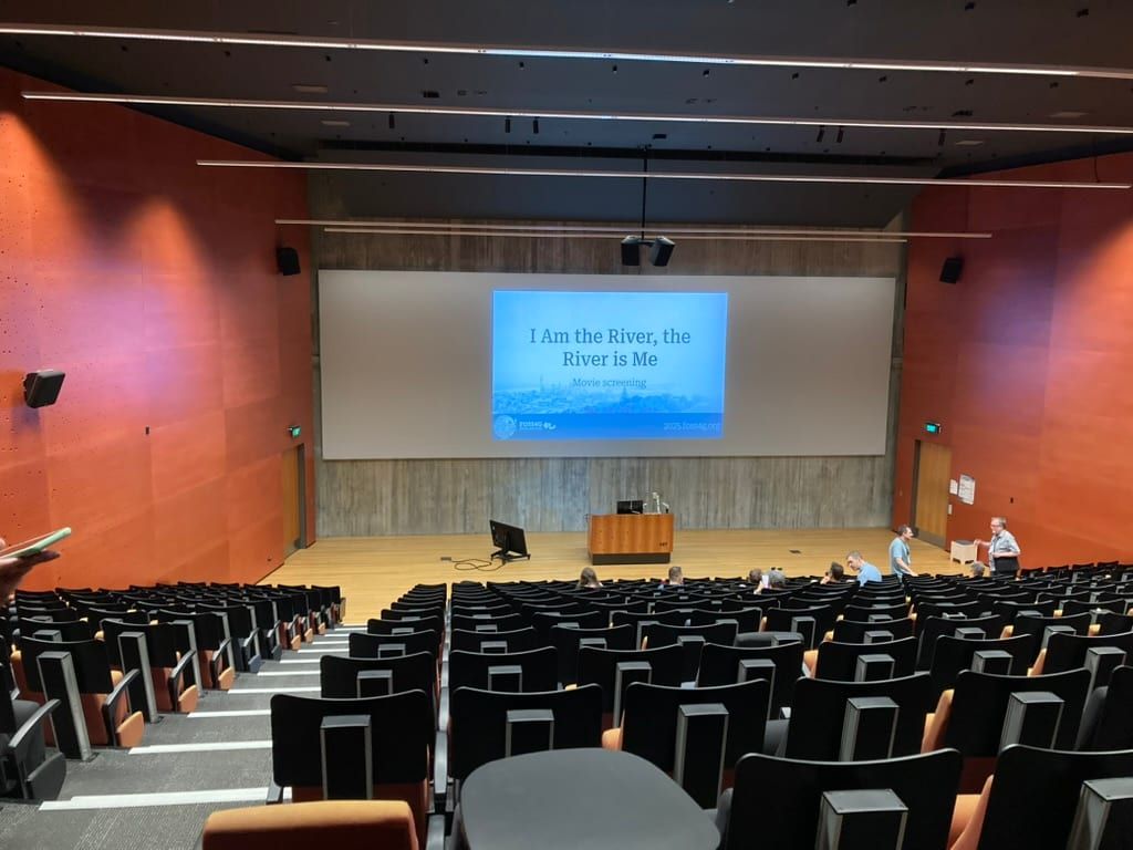 The main presentation venue (being set up for a film event)