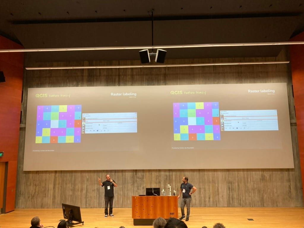 Presenting recent new features. They ran out of time, so the second half was just flipping through slides, lol