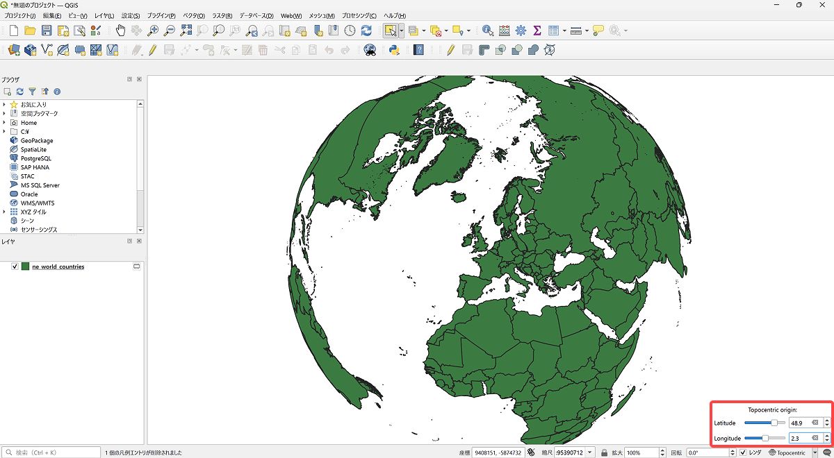 A topocentric projection