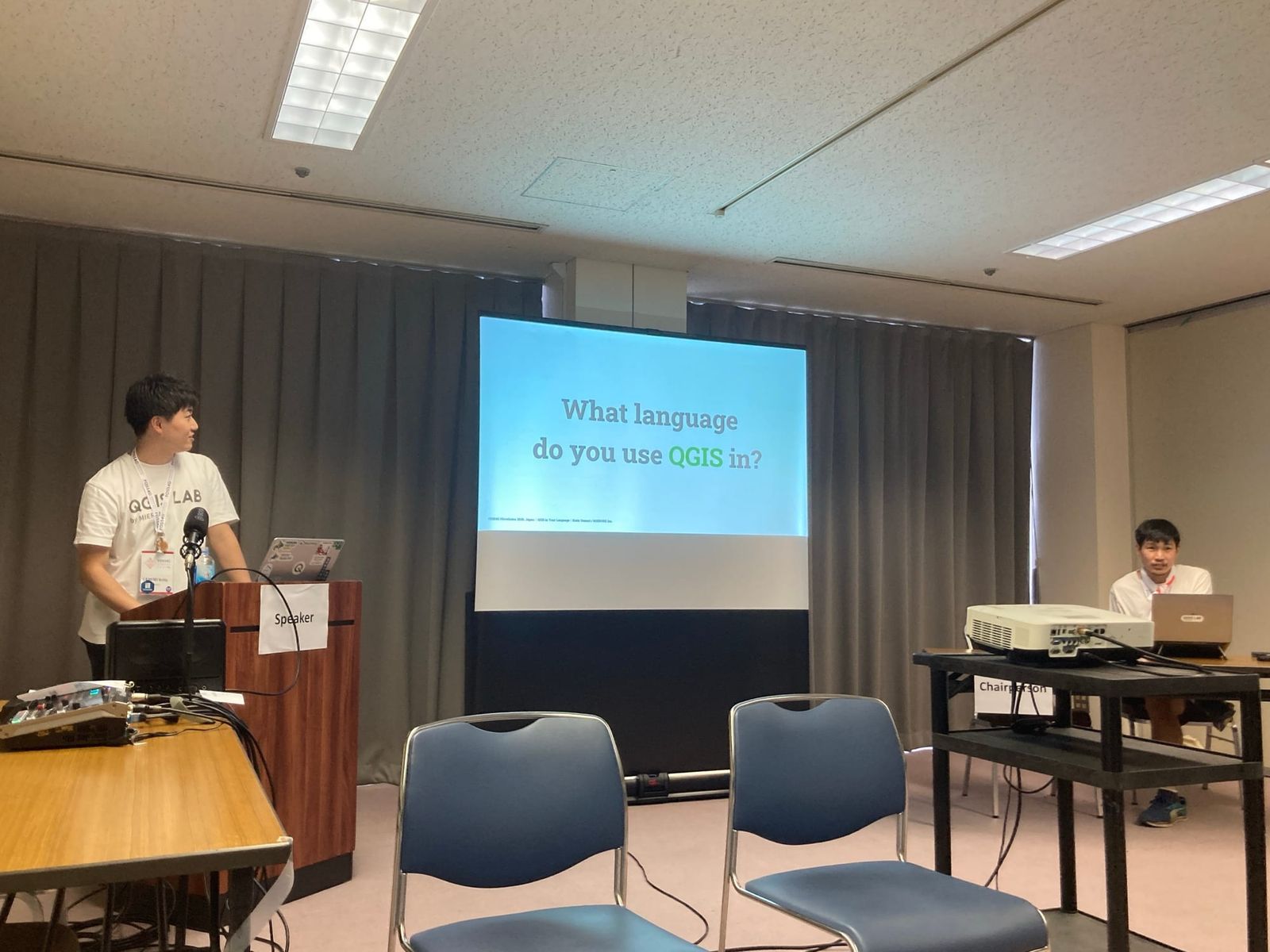 Uemori presenting