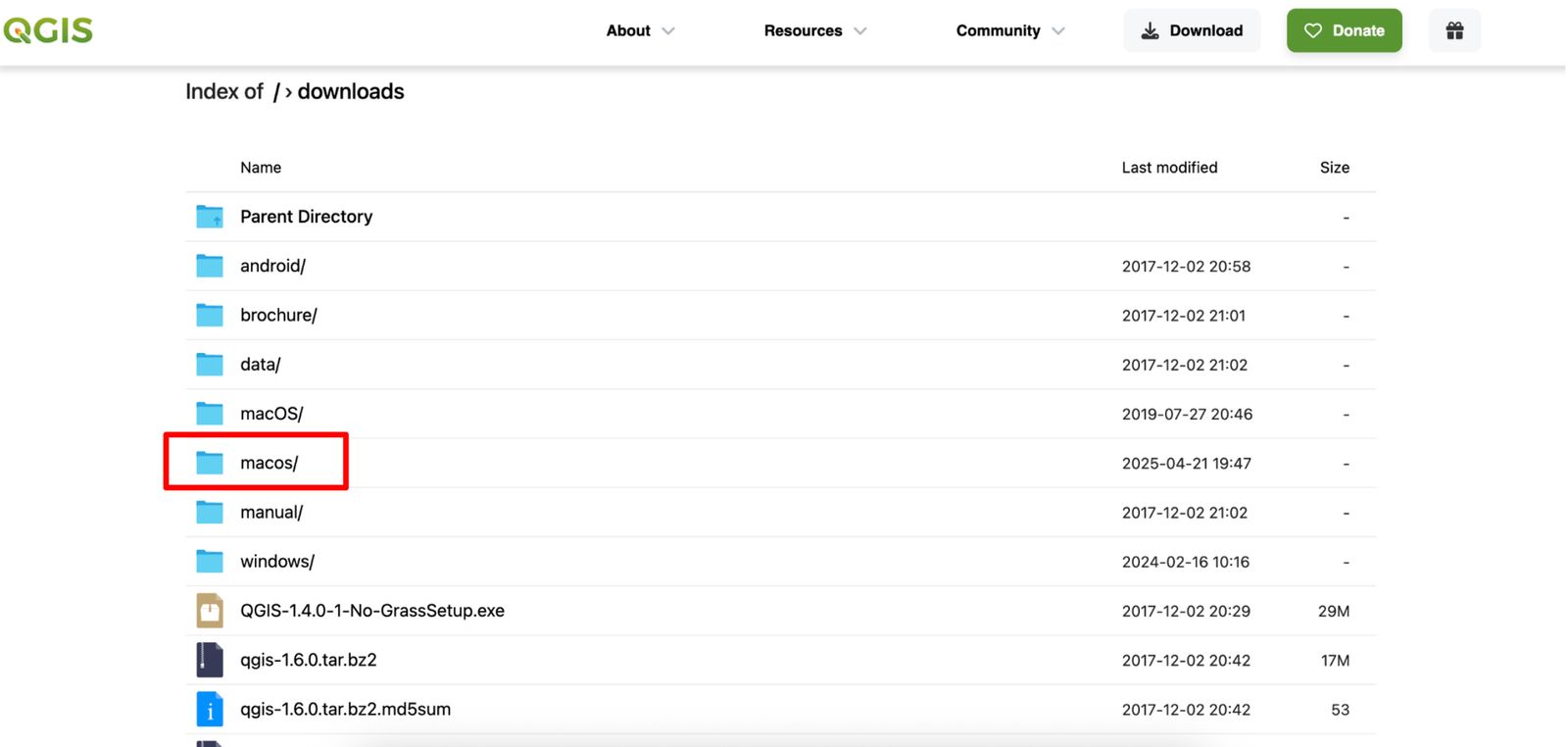 Open the macos folder in the list of QGIS installers