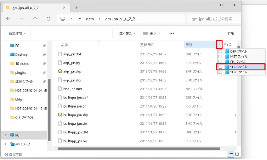 Check SHP File in the filter