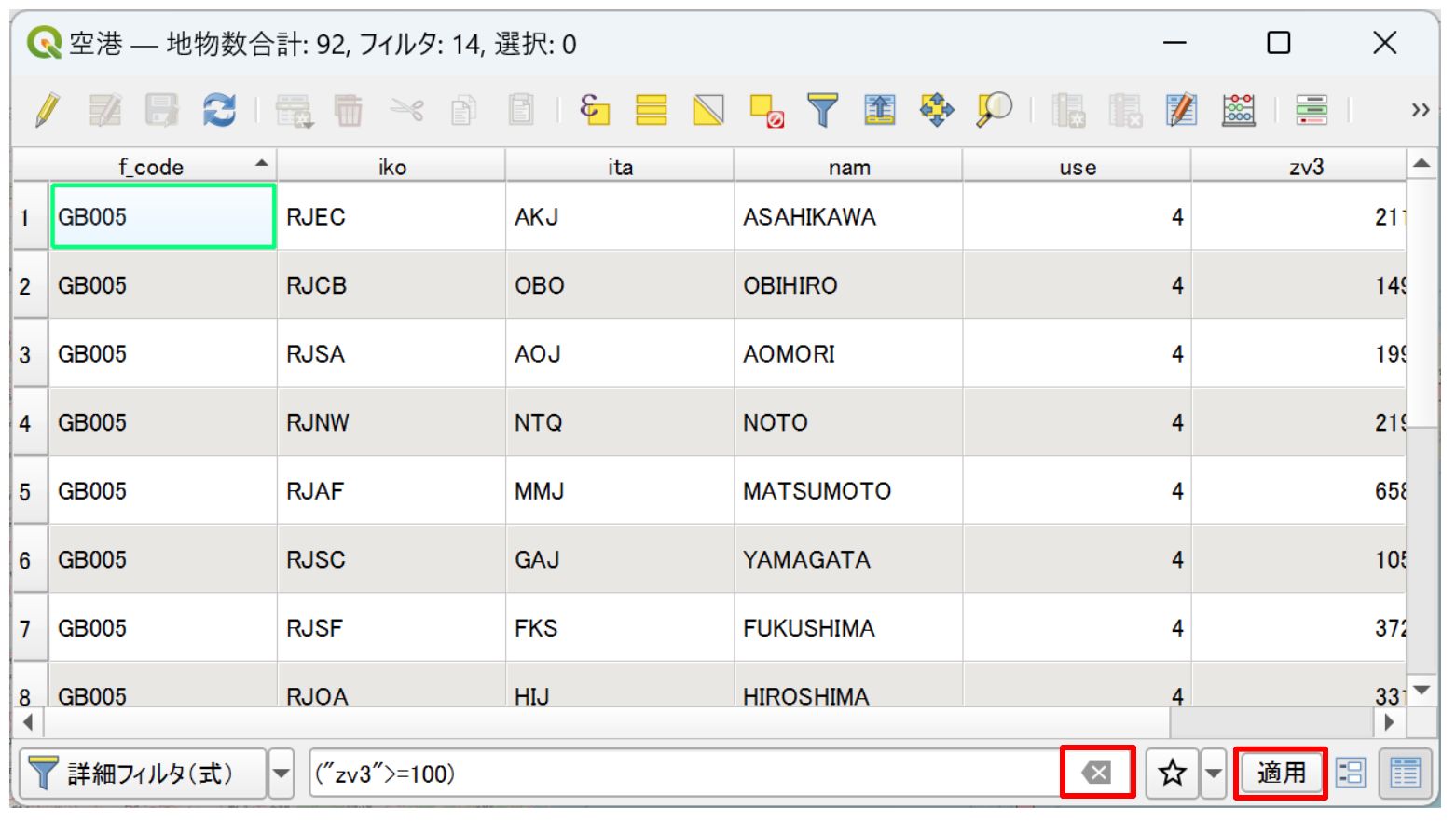Click the × button, and then click the Apply button. Created by processing Global Map Japan (GSI).