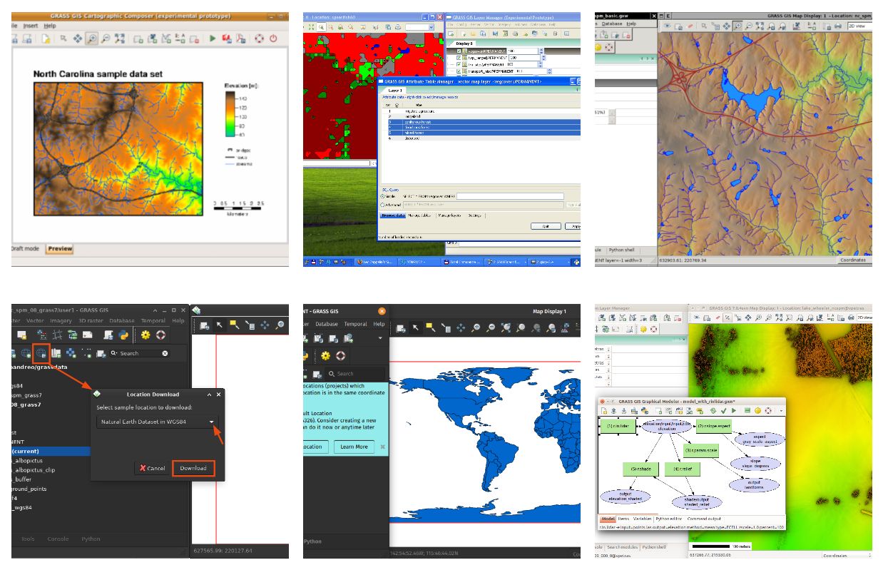 GRASS GIS user interface (source: https://grass.osgeo.org/learn/gallery/)