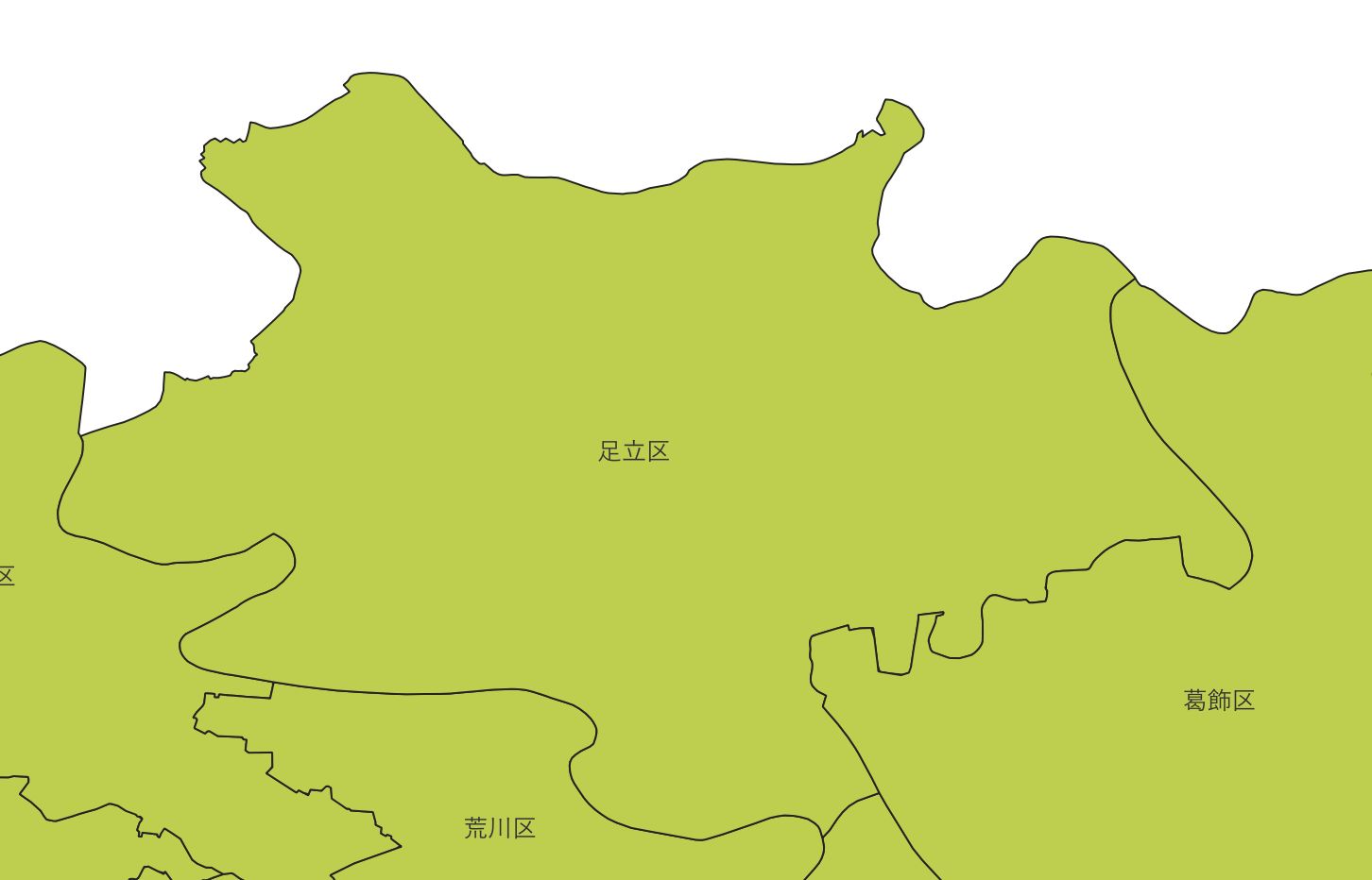 With Around Centroid, labels appear near the centroid of each feature (Created by processing “National Land Numerical Information (Administrative Area Data)” (Ministry of Land, Infrastructure, Transport and Tourism))