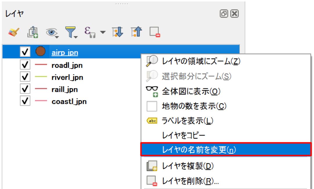Right-click a layer and click Rename Layer