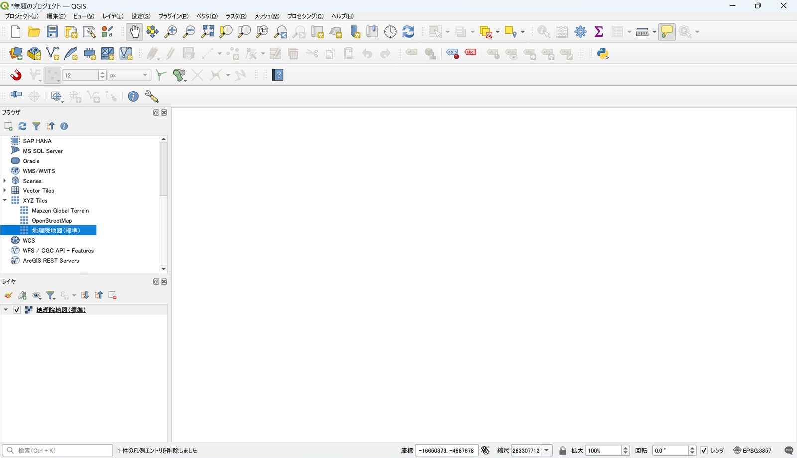 GSI Maps is in the Layers panel but does not appear on the map