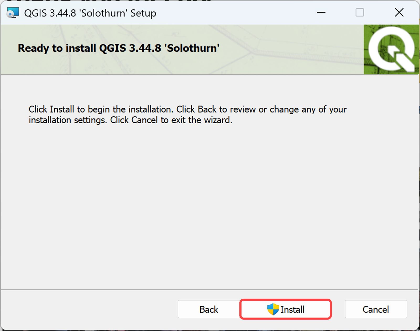 Click Install to start the installation