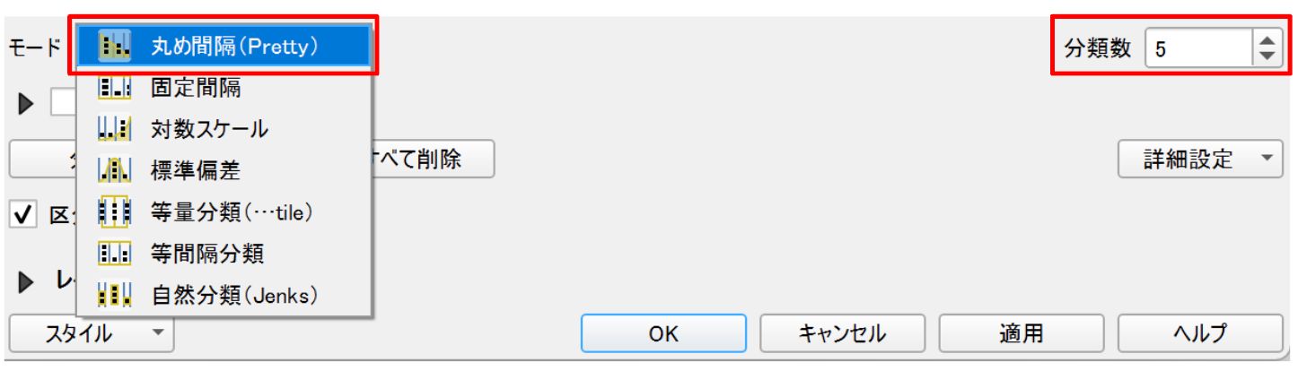 You can change the classification from Mode and Classes