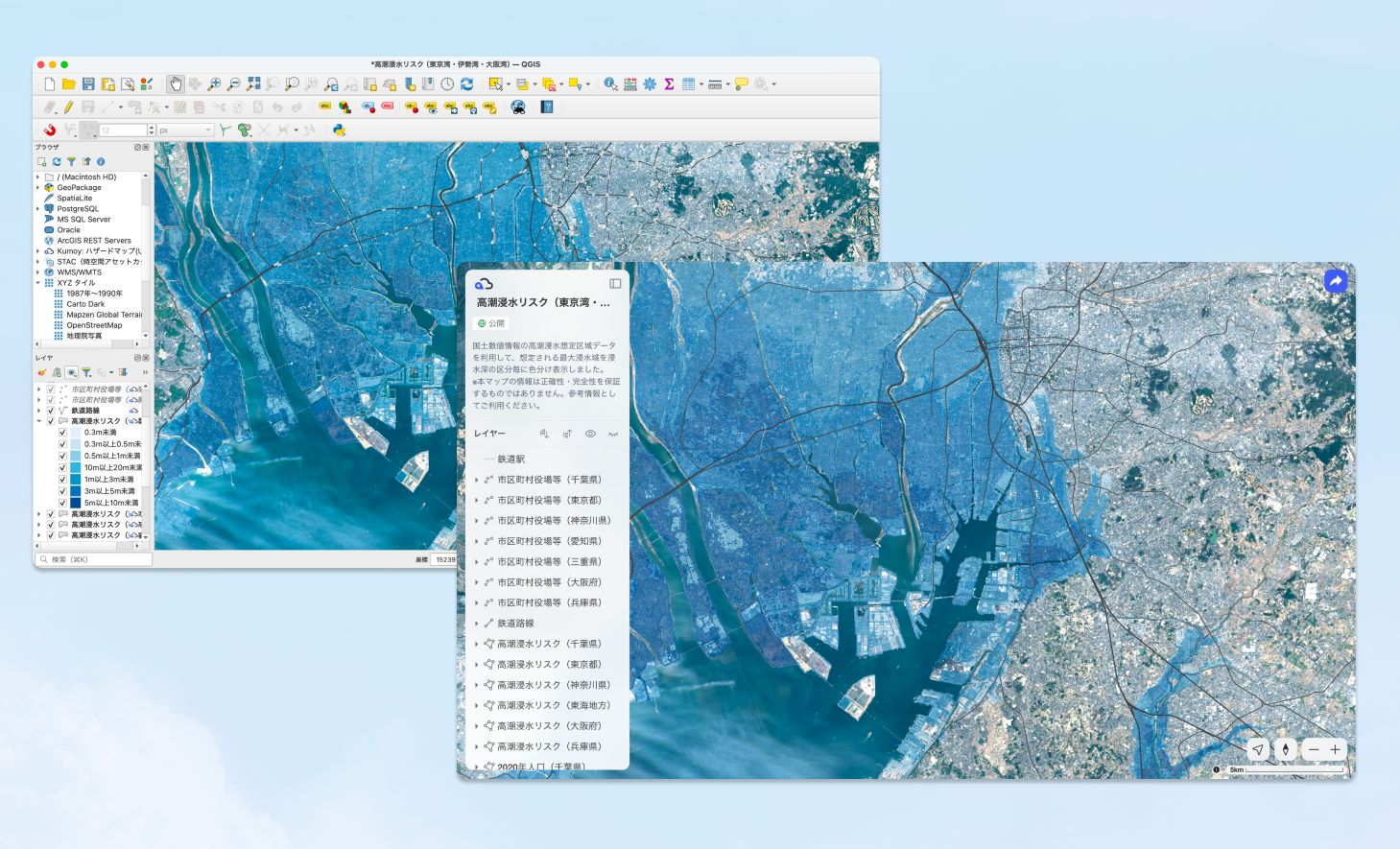 A map made in QGIS displayed as a web map