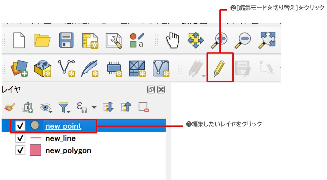 Switch the layer you want to edit to edit mode