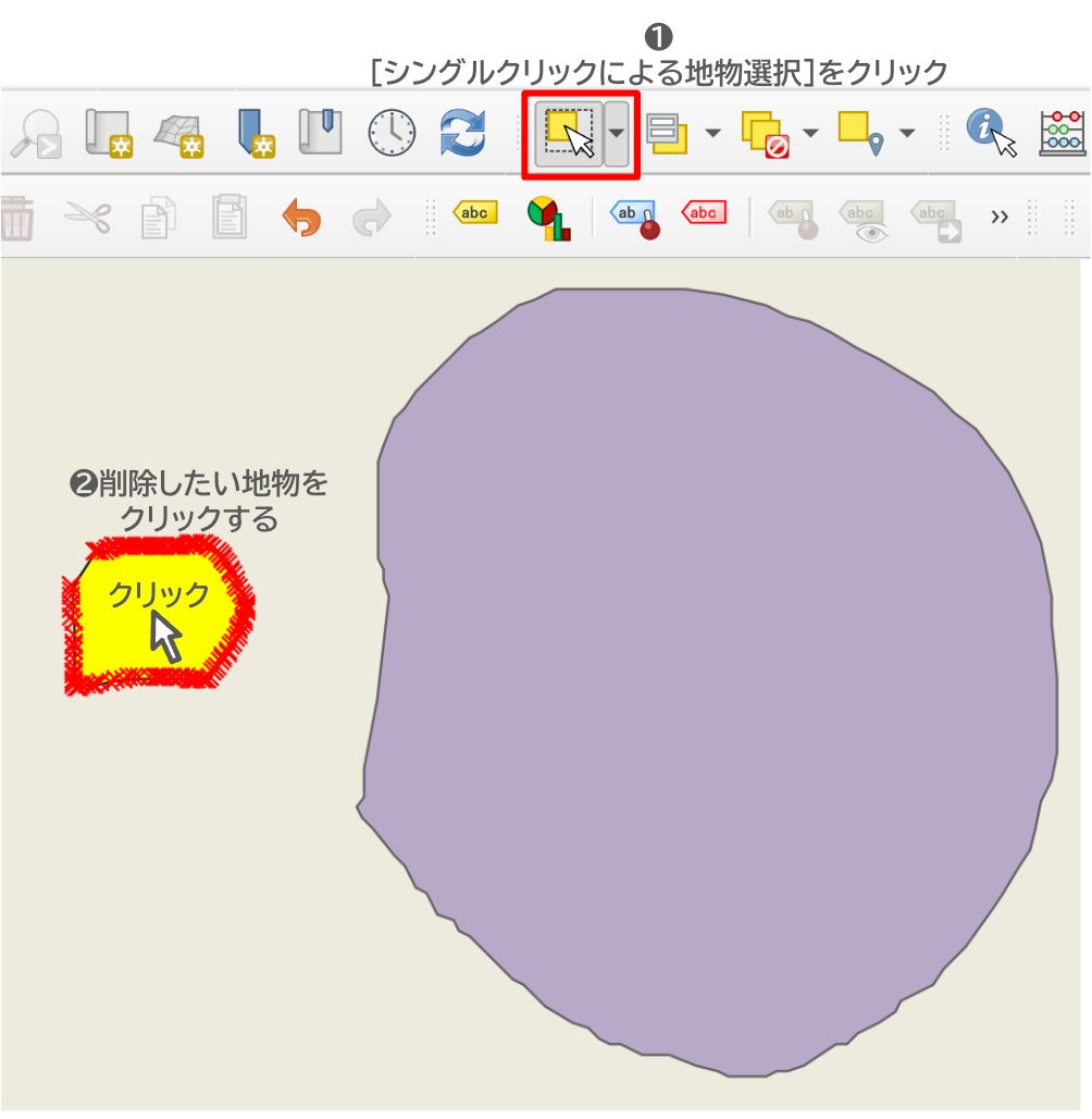 Click a feature on the map to select it