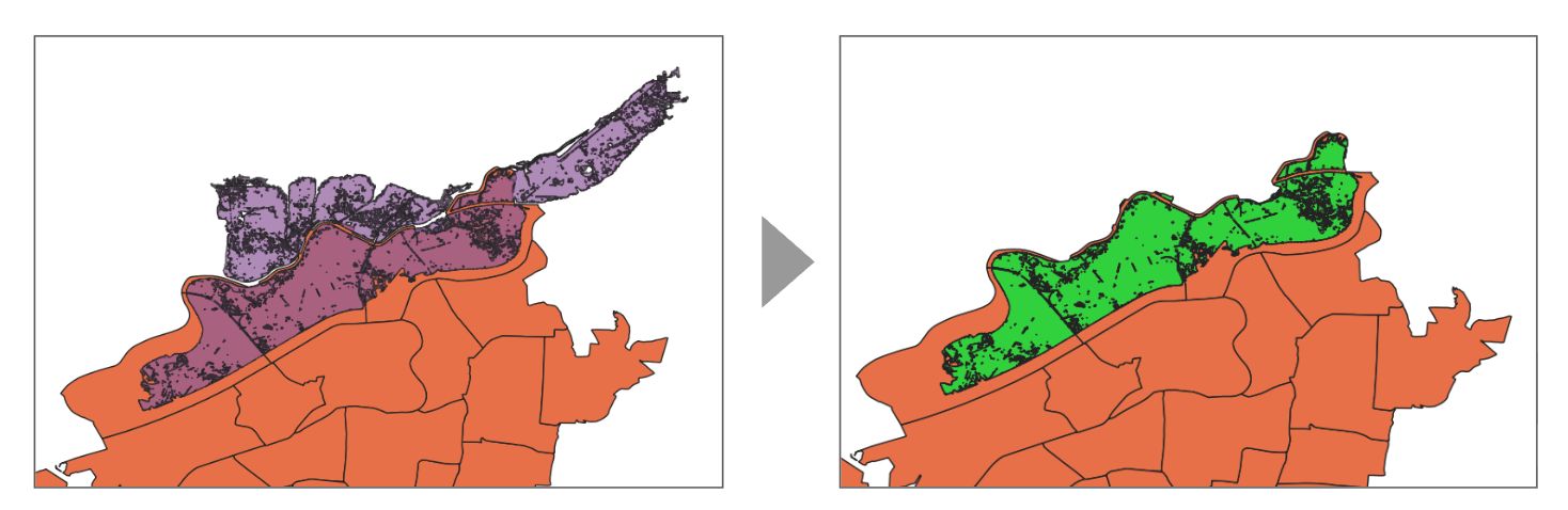 Processing such as Clip runs without problems on the repaired data