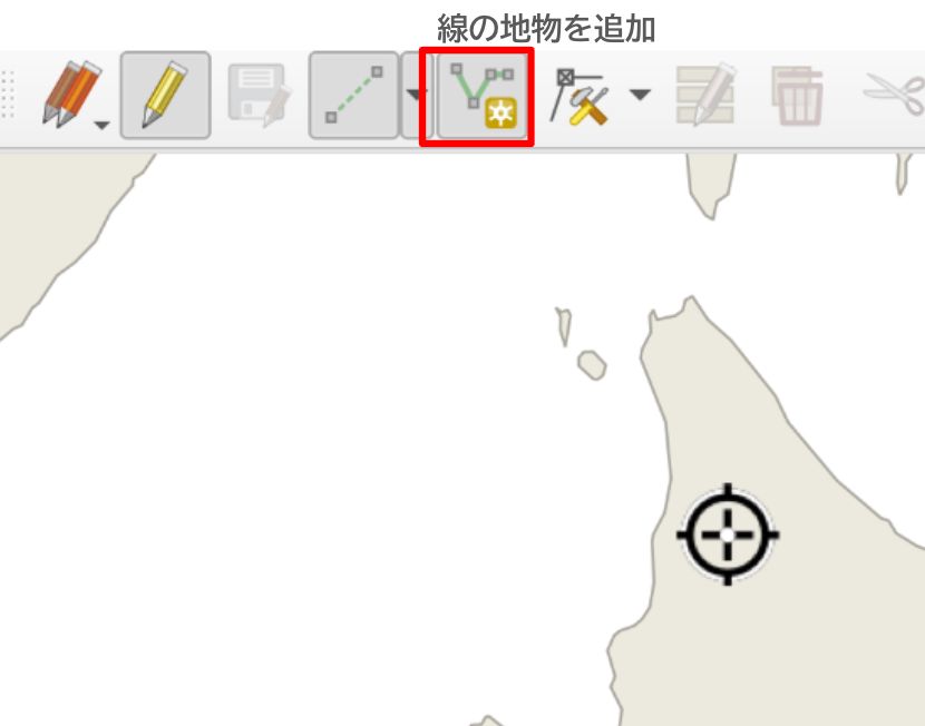 The cursor becomes a crosshair, and you can add features