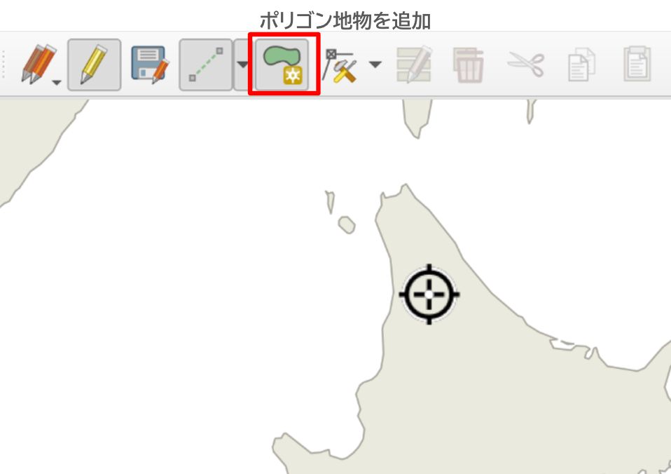 The cursor becomes a crosshair, and you can add features