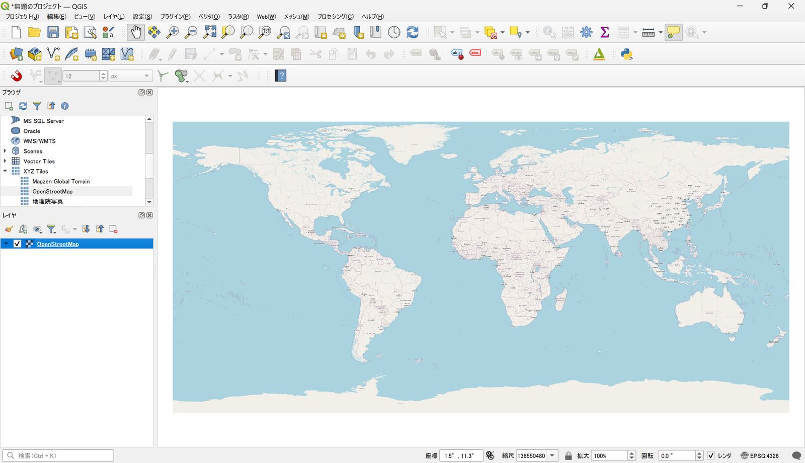 An example of OpenStreetMap displayed in WGS84 (©︎OpenStreetMap contributors)