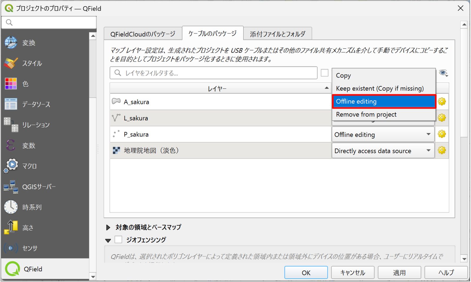 Set the Offline editing option in Packaging Action