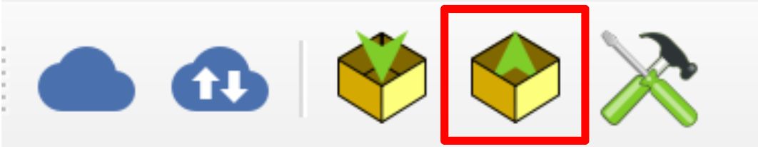 Click the Synchronize from QField button on the QFieldSync toolbar