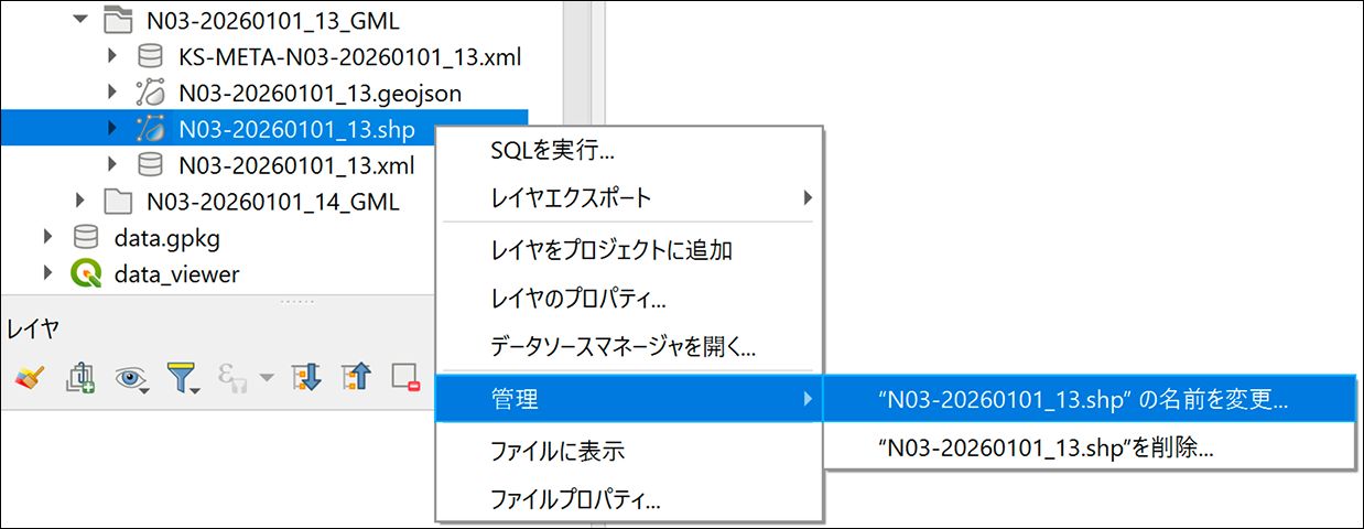 Rename a layer in the Browser panel