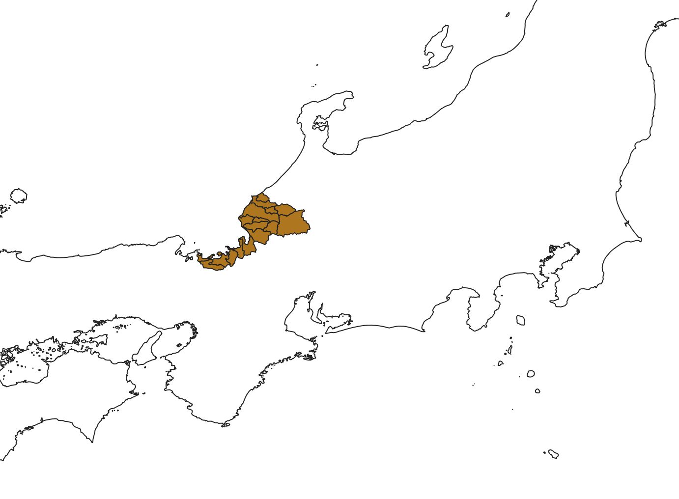 Only Fukui Ken is displayed. (Adapted from Global Map Japan, GSI)