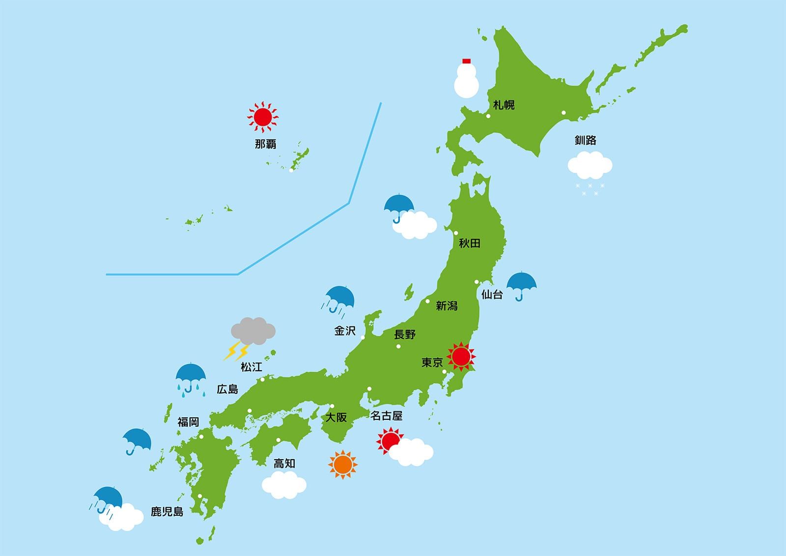Example of a weather forecast map