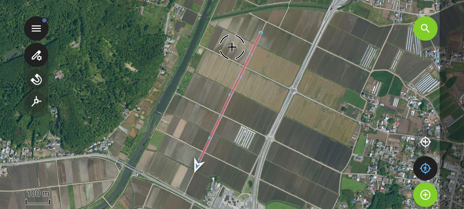 Points are added at regular intervals along the route