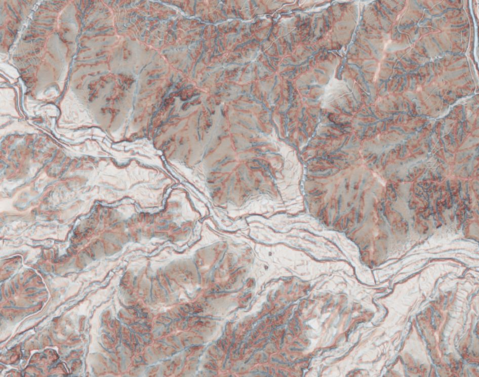 Micro-topography map (CS relief map) displayed
