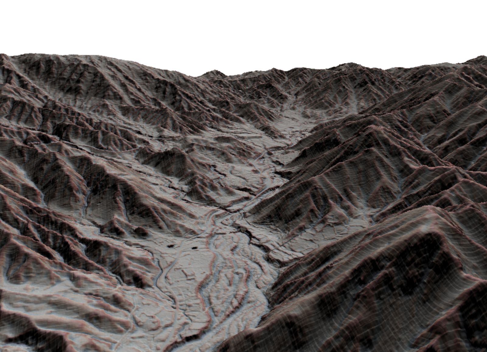 Micro-topography map displayed in 3D