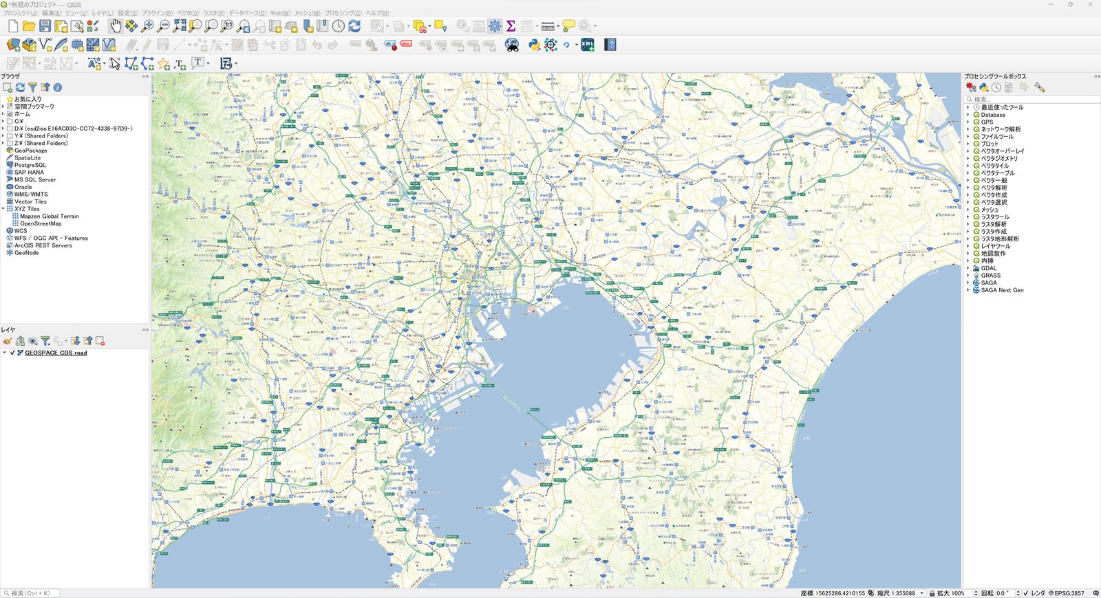 The GEOSPACE Electronic Map displayed