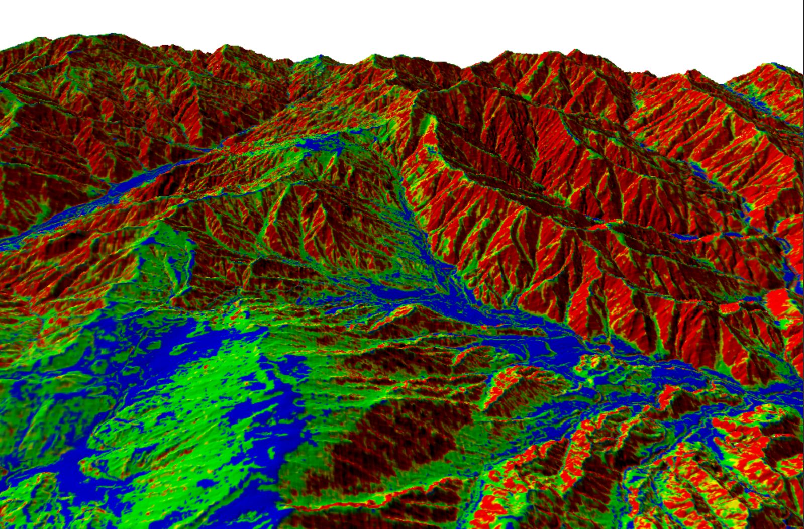 3D display of the slope classification map