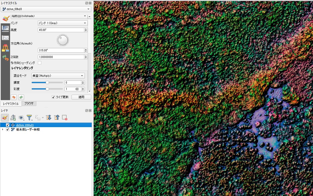 Layering the digital canopy height model and the laser forest type map