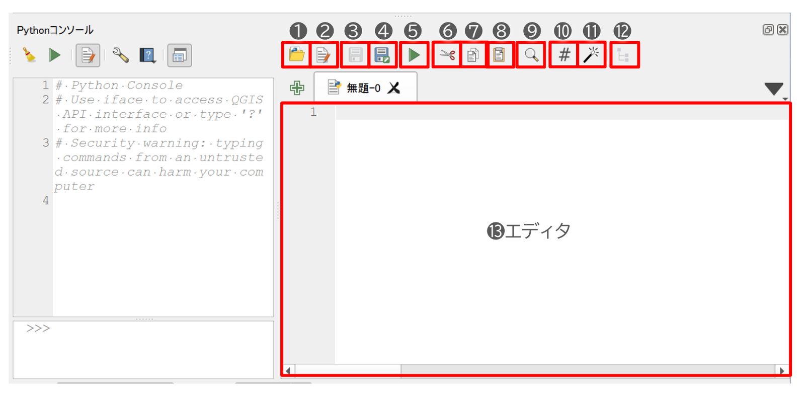 エディタのUI