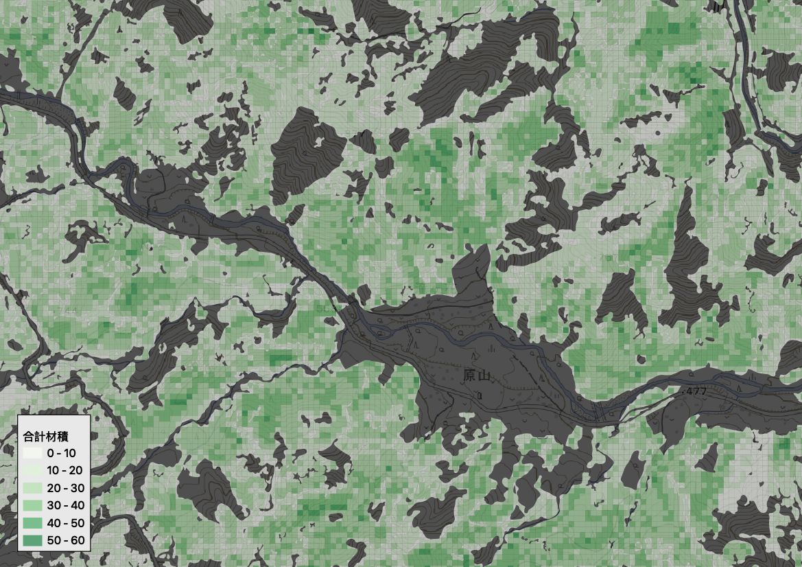 Forest resource aggregation mesh displayed