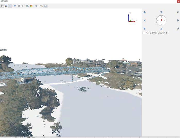 Point cloud data in a 3D view