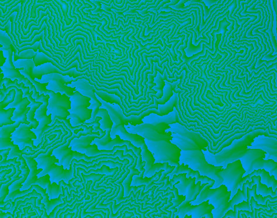 DEM (digital elevation model) displayed