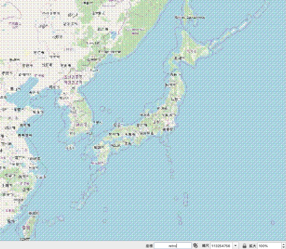 The map canvas with a retro look