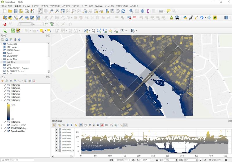 A profile drawn with Capture Curve
