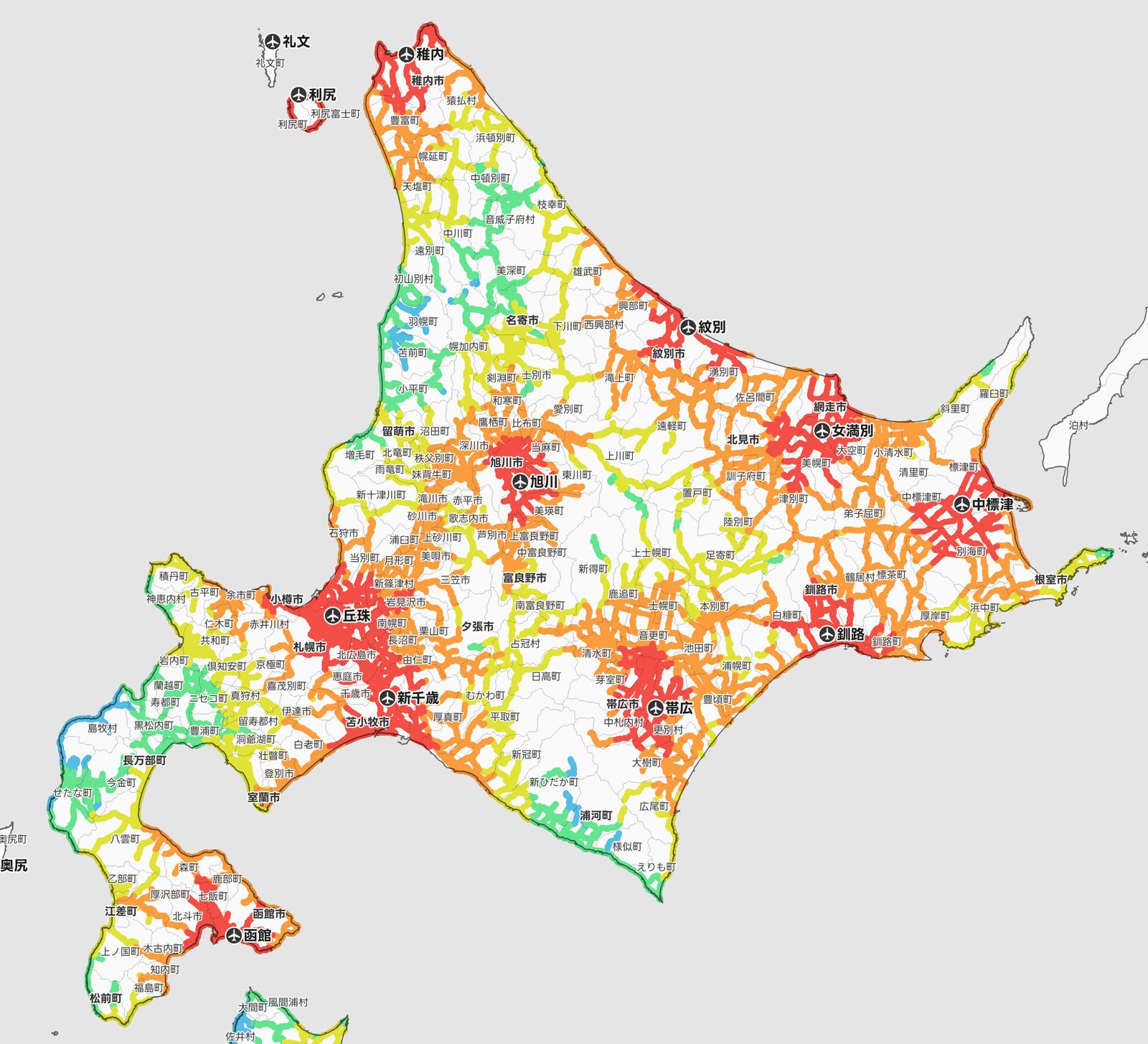 The finished map after styling