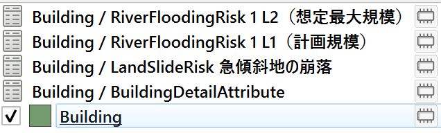 The building model is added as Building, and ancillary information such as disaster information is added as separate data