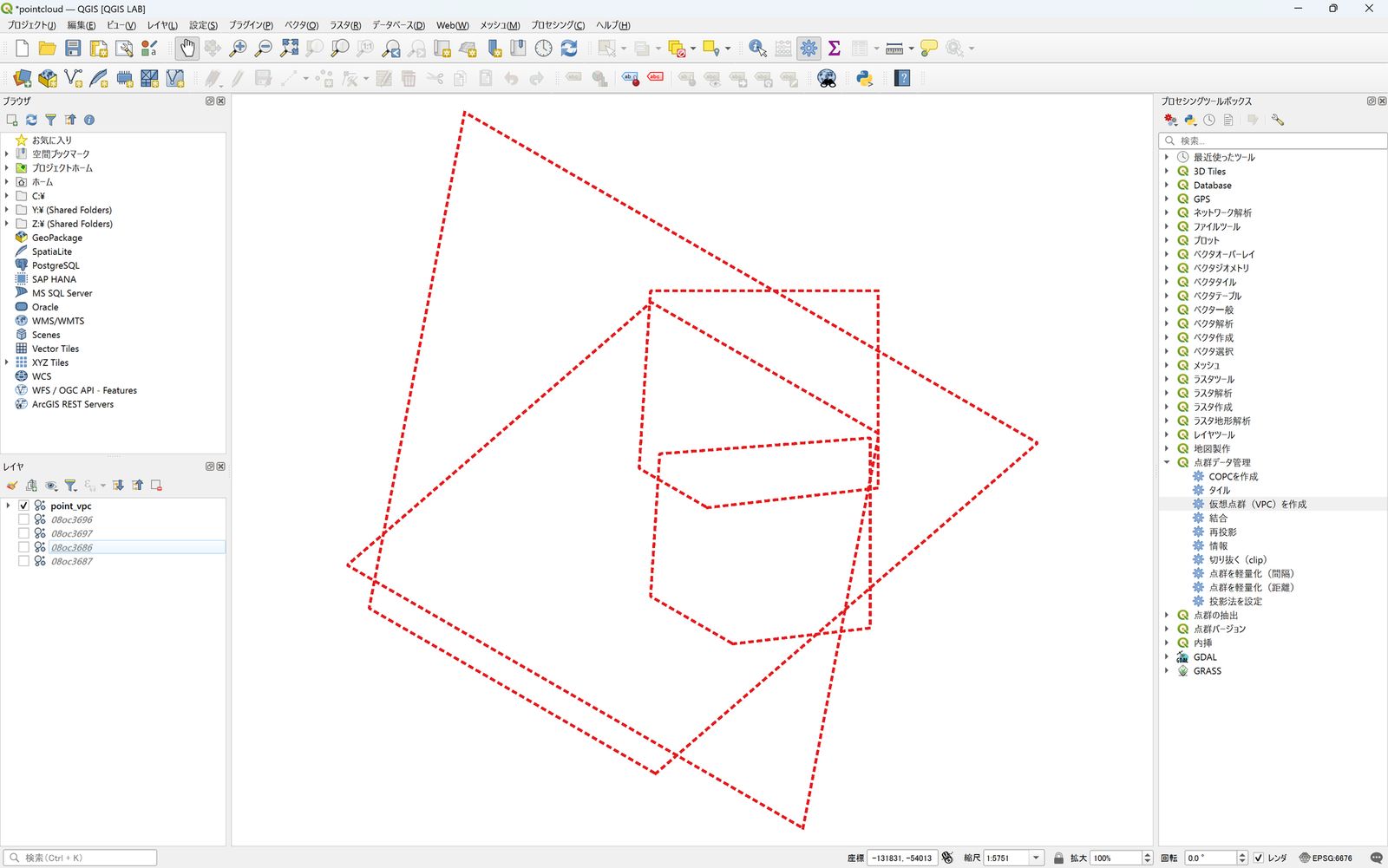 The area is displayed (created by converting VIRTUAL SHIZUOKA to a virtual point cloud)