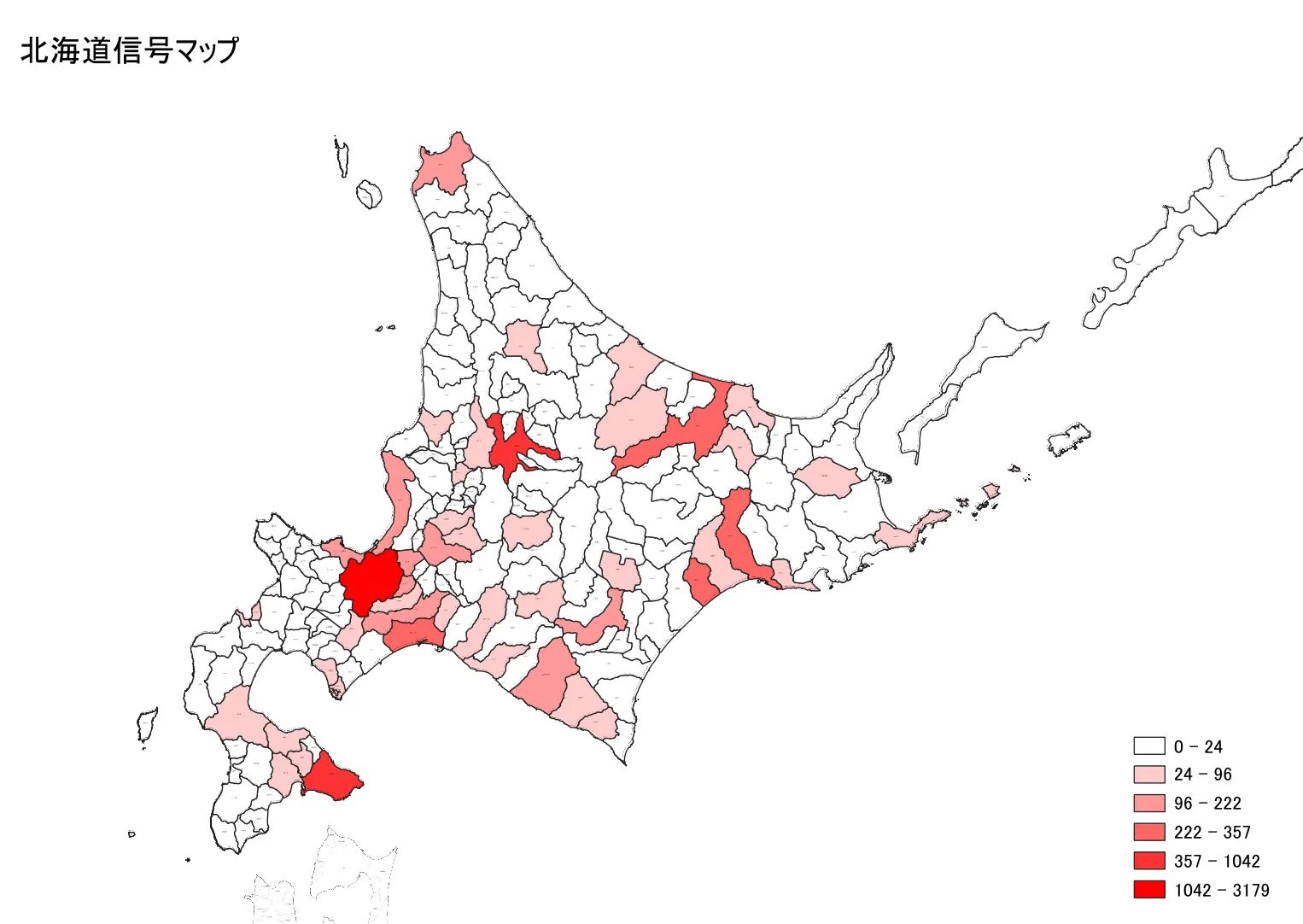 Hokkaido traffic signal map